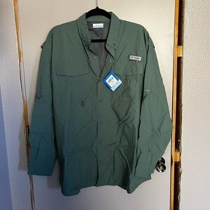 Green Columbia PFG fishing shirt